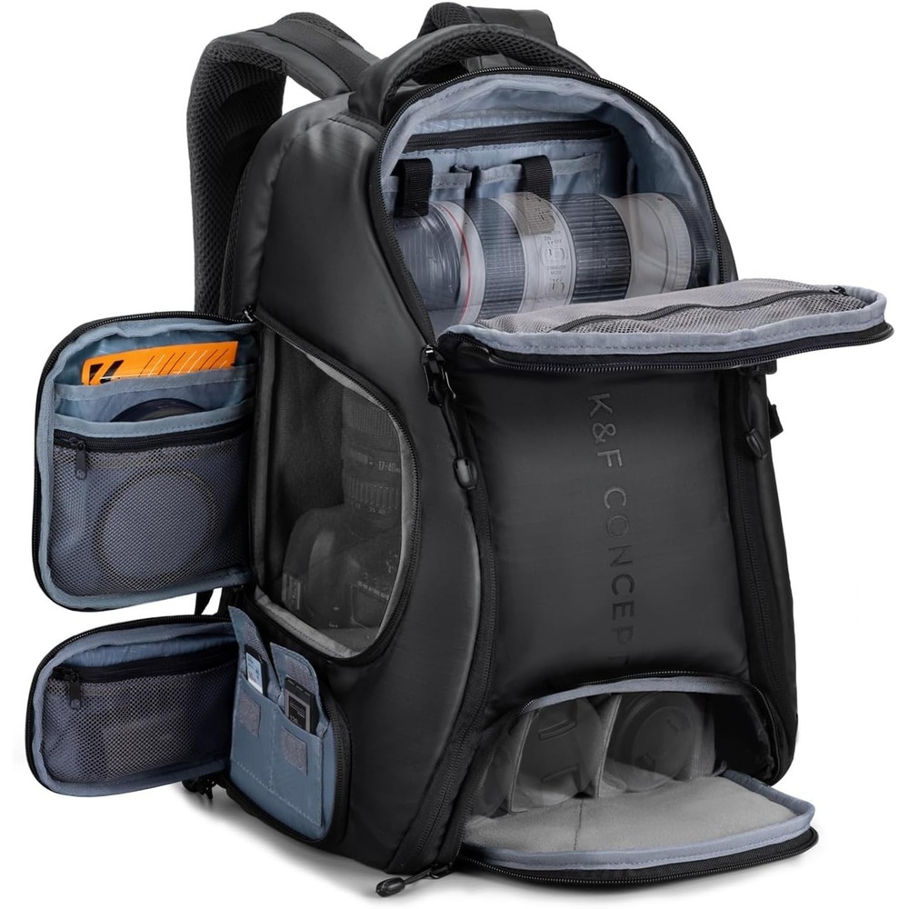 Camera Backpack K&F Concept 25L DSLR Photo Bag Fits Laptop Drone Rainproof